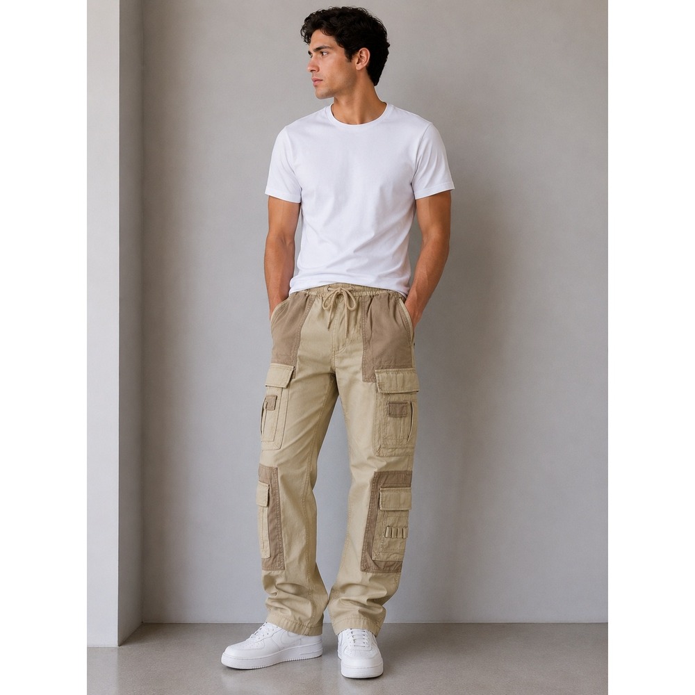 PacSun Mens Cargo Pants Size S Khaki Utility Streetwear Techwear NWT MSRP $74.95